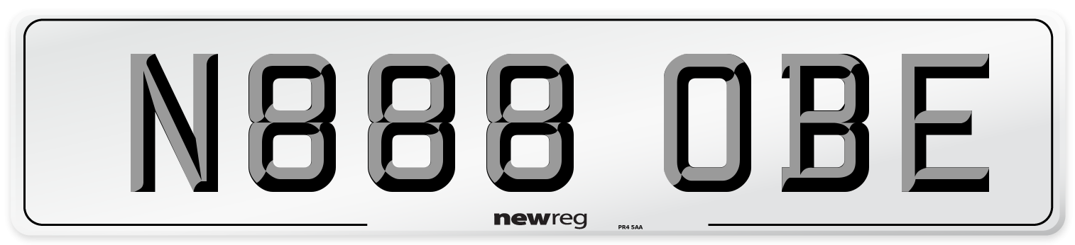 N888 OBE Number Plate from New Reg